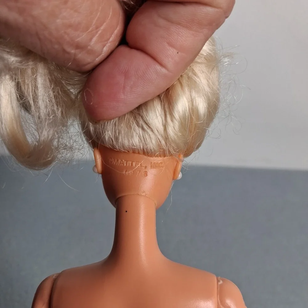 Classic Superstar Era Barbie Doll Long Blonde Hair Pearl Earrings & Ring Nude